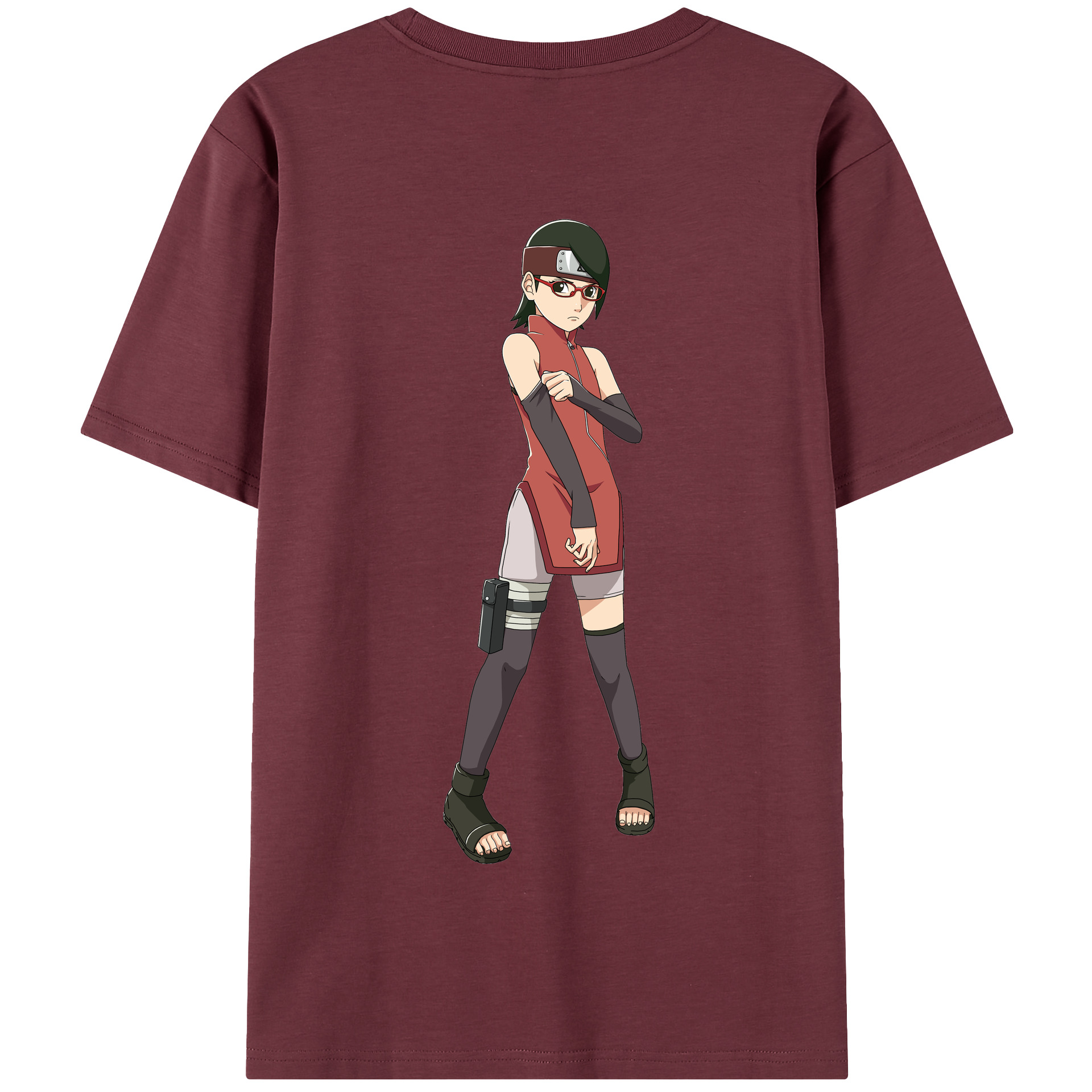 （画像用） NARUTO -ナルト- うちは サラダ Uchiha Sarada 綿100％半袖Tシャツ（背面プリント）